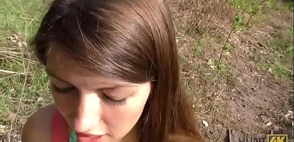  HUNT4K. Beautiful girl nicely assfucked for money in public park